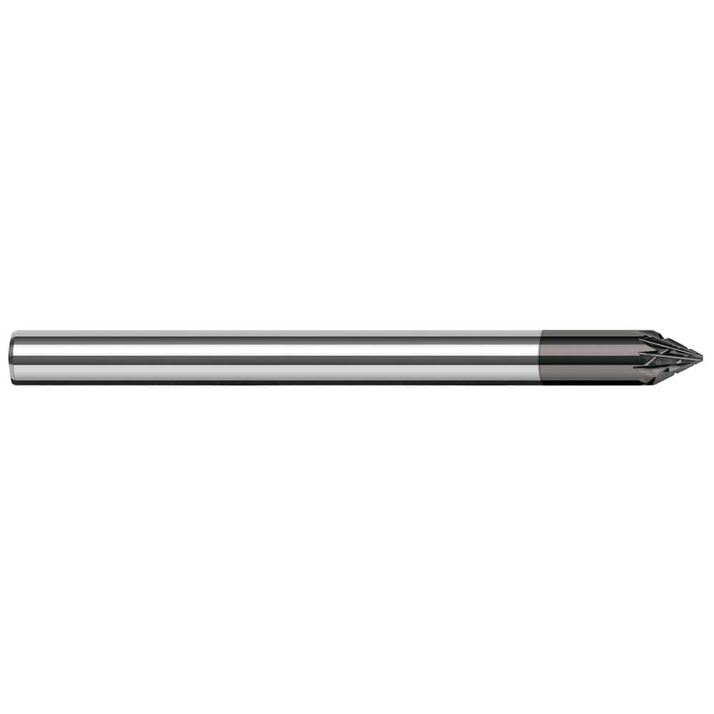 Harvey Tool - 1/4" Cut Diam, 1/4" Shank Diam, Solid Carbide Double Cut Flat Burr - Exact Industrial Supply