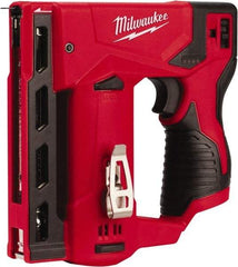 Milwaukee Tool - Battery Crown Stapler - 3/8" Staples, Red & Black - Top Tool & Supply