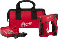 Milwaukee Tool - Battery Crown Stapler - 3/8" Staples, Red & Black - Top Tool & Supply