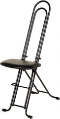 Vestil - 12-3/4" Wide x 19-3/8" Deep x 18-1/2" & 33" High, Steel Folding Chair with 1" Padded Seat - Black - Top Tool & Supply