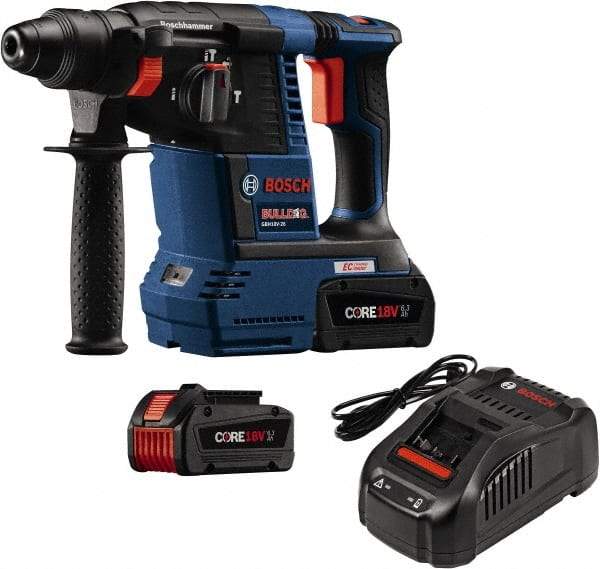 Bosch - 18 Volt SDS Plus Chuck Cordless Rotary Hammer - 0 to 4,300 BPM, 0 to 900 RPM, Reversible - Top Tool & Supply