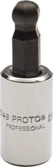 Proto - 1/4" Drive, 1/4" Hex Bit Socket - 1-1/2" OAL, 1.047" Bit Length, Ball End - Top Tool & Supply