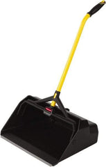 Rubbermaid - 20-7/16" Wide x 29" Deep x 11" High Handheld Dustpan - Plastic Body, 27" Handle, Black - Top Tool & Supply