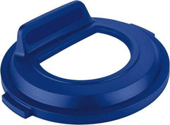 Rubbermaid - Round Lid for Use with 32 Gal Round Recycle Containers - Blue, Polyethylene, For Brute Trash Cans - Top Tool & Supply