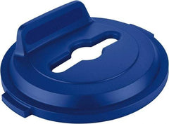 Rubbermaid - Round Lid for Use with 32 Gal Round Recycle Containers - Blue, Polyethylene, For Brute Trash Cans - Top Tool & Supply