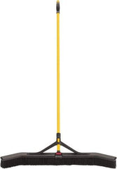 Rubbermaid - 36" Medium Duty Polypropylene Push Broom - 3" Bristle Length, Foam Block, Threaded Handle Connection, Handle Included - Top Tool & Supply