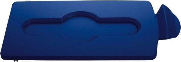 Rubbermaid - Rectangle Lid for Use with 23 Gal Rectangular Recycle Containers - Blue, Polypropylene, For Slim Jim Trash Cans - Top Tool & Supply