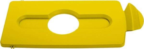 Rubbermaid - Rectangle Lid for Use with 23 Gal Rectangular Recycle Containers - Yellow, Polypropylene, For Slim Jim Trash Cans - Top Tool & Supply