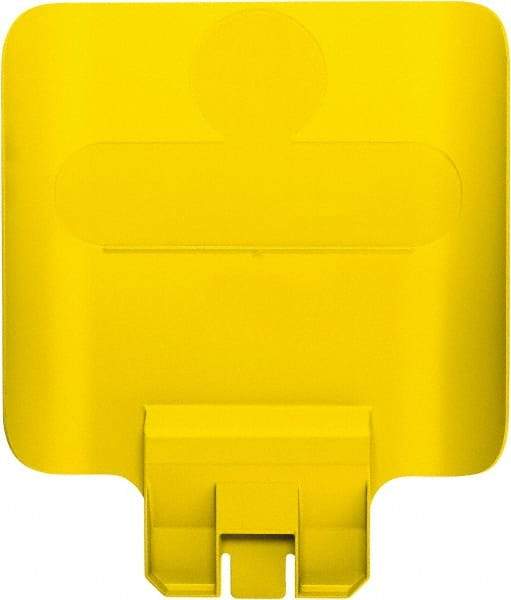 Rubbermaid - Square Lid for Use with 23 Gal Rectangular Recycle Containers - Yellow, Polypropylene, For Slim Jim Trash Cans - Top Tool & Supply