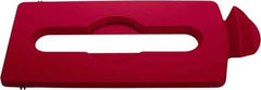 Rubbermaid - Rectangle Lid for Use with 23 Gal Rectangular Recycle Containers - Red, Polypropylene, For Slim Jim Trash Cans - Top Tool & Supply