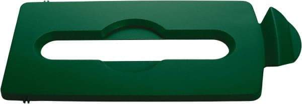 Rubbermaid - Rectangle Lid for Use with 23 Gal Rectangular Recycle Containers - Green, Polypropylene, For Slim Jim Trash Cans - Top Tool & Supply