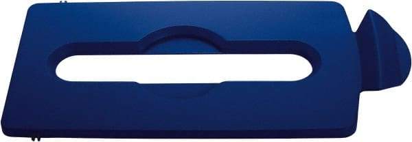 Rubbermaid - Rectangle Lid for Use with 23 Gal Rectangular Recycle Containers - Blue, Polypropylene, For Slim Jim Trash Cans - Top Tool & Supply