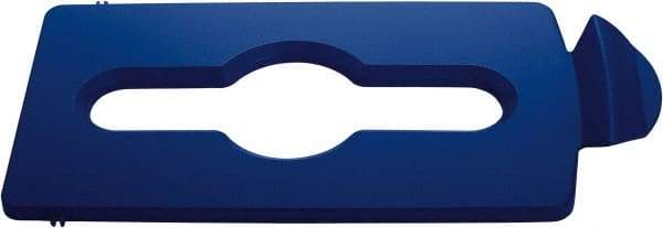 Rubbermaid - Rectangle Lid for Use with 23 Gal Rectangular Recycle Containers - Blue, Polypropylene, For Slim Jim Trash Cans - Top Tool & Supply