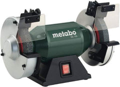 Metabo - 6" Wheel Diam x 3/4" Wheel Width, 0.4 hp Bench Grinder - 1/2" Arbor Hole Diam, 1 Phase, 3,570 Max RPM, 120 Volts - Top Tool & Supply