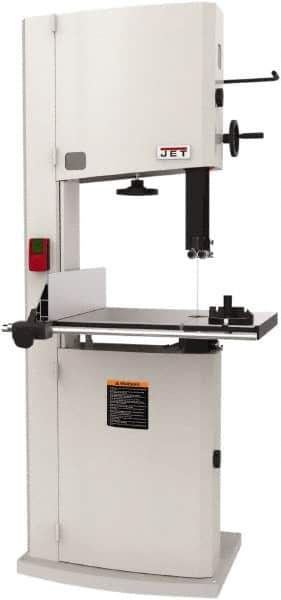 Jet - 14-1/8" Throat Capacity, Step Pulley Vertical Bandsaw - 3,100 SFPM, 1.75 hp, Single Phase - Top Tool & Supply