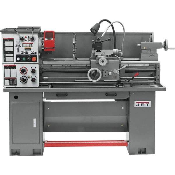 Jet - 12" Swing, 33" Between Centers, 230 Volt, Single Phase Bench Lathe - 5MT Taper, 2 hp, 75 to 1,400 RPM, 1-9/16" Bore Diam, 30" Deep x 58" High x 66" Long - Top Tool & Supply