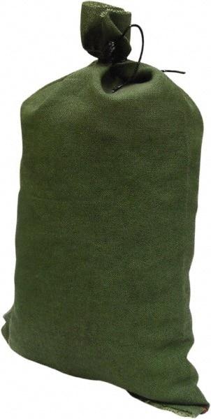 Made in USA - 14" Long x 26" High Sand Bag - Olive Green Polyproplene, For Spill Containment - Top Tool & Supply