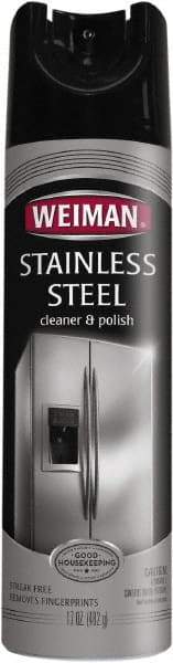 Weiman - 17 fl oz Aerosol Stainless Steel Cleaner & Polish - Unscented, Can Container - Top Tool & Supply