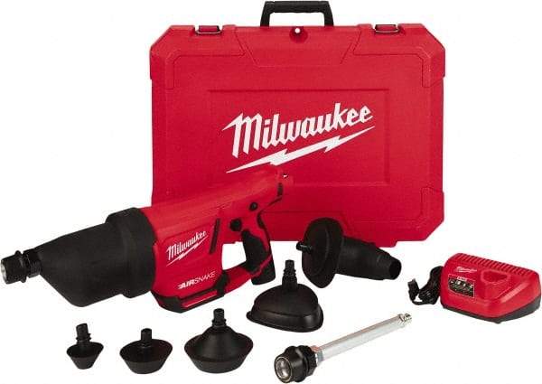 Milwaukee Tool - 12V Lithium-Ion Battery Battery Drain Cleaning Machine - For 1" to 4" Pipe - Top Tool & Supply