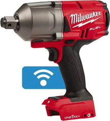 Milwaukee Tool - 3/4" Drive 18 Volt Pistol Grip Cordless Impact Wrench & Ratchet - 1,800 RPM, 0 to 2,400 BPM, 1,500 Ft/Lb Torque, Lithium-Ion Batteries Not Included - Top Tool & Supply