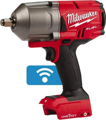 Milwaukee Tool - 1/2" Drive 18 Volt Pistol Grip Cordless Impact Wrench & Ratchet - 1,750 RPM, 0 to 2,100 BPM, 1,400 Ft/Lb Torque, Lithium-Ion Batteries Not Included - Top Tool & Supply