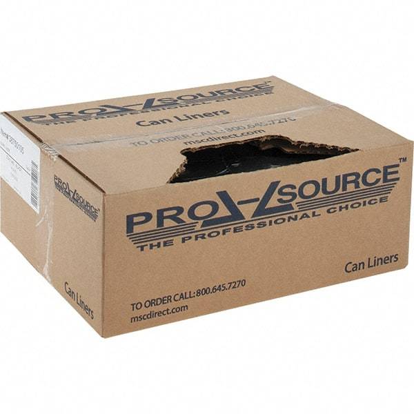 PRO-SOURCE - 1 mil Thick, Heavy-Duty Trash Bags - Linear Low-Density Polyethylene (LLDPE), Flat Pack Dispenser, 40" Wide x 46" High, Black - Top Tool & Supply