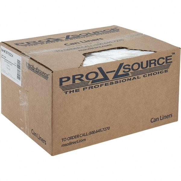 PRO-SOURCE - 1 mil Thick, Heavy-Duty Trash Bags - Linear Low-Density Polyethylene (LLDPE), Flat Pack Dispenser, 12" Wide x 35" High, Clear - Top Tool & Supply