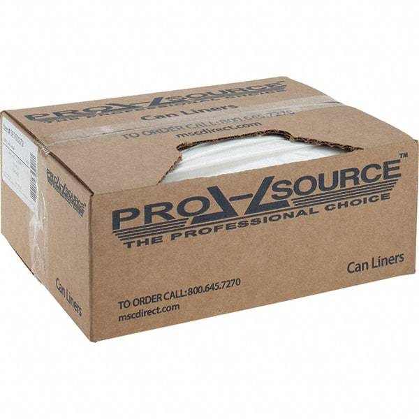 PRO-SOURCE - 1.5 mil Thick, Heavy-Duty Trash Bags - Linear Low-Density Polyethylene (LLDPE), Flat Pack Dispenser, 44" Wide x 47" High, Clear - Top Tool & Supply