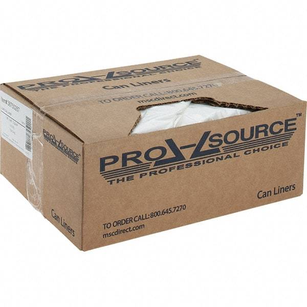 PRO-SOURCE - 2 mil Thick, Heavy-Duty Trash Bags - Linear Low-Density Polyethylene (LLDPE), Flat Pack Dispenser, 38" Wide x 48" High, Clear - Top Tool & Supply