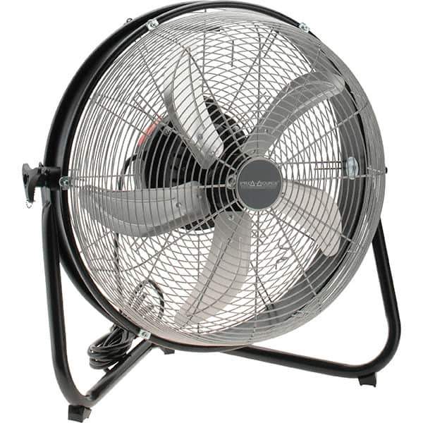 PRO-SOURCE - 18" Blade, 5/64 hp, 1,550, 2,000 & 2,680 CFM, Oscillating Industrial Circulation Fan - Floor Stand, 120 Volts, 3 Speed - Top Tool & Supply