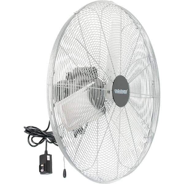 PRO-SOURCE - 30" Blade, 1/4 hp, 5,300, 6,200 & 7,800 CFM, Oscillating Industrial Circulation Fan - Back-Mounted, 120 VAC Volts, 1.60-1.90 Amps, 3 Speed - Top Tool & Supply