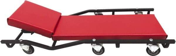 Whiteside - 660 Lb Capacity, 6 Wheel Creeper with Adjustable Headrest - Steel, 40" Long x 5-1/8" High x 17" Wide - Top Tool & Supply