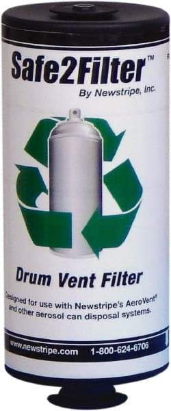 Made in USA - Trash Compactor/Crusher Carbon Filter Assembly - 4" Wide x 4" Long x 9" High, For Any 55 or 30 Gal Drum, 10004840 Aerovent Can Disposal Systems - Top Tool & Supply