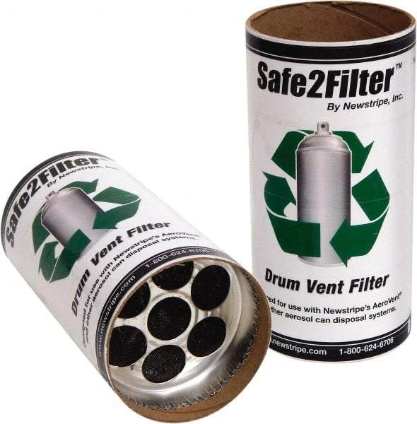 Made in USA - Trash Compactor/Crusher Filter Replacement - 4" Wide x 8" Long x 8" High, For 10004841 Single Carbon Filter Assemblies, 10004840 Aerovent Can Disposal Systems - Top Tool & Supply