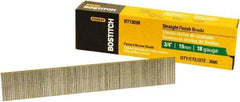 Stanley Bostitch - 18 Gauge 0.05" Shank Diam 3/4" Long Brad Nails for Power Nailers - Steel, Bright Finish, Ring Shank, Straight Stick Adhesive Collation, Brad Head, Chisel Point - Top Tool & Supply