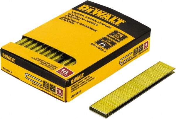 DeWALT - 7/8" Long x 1/4" Wide, 18 Gauge Crowned Construction Staple - Steel, Copper Finish, Chisel Point - Top Tool & Supply