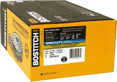 Stanley Bostitch - 13 Gauge 2-1/2" Long Siding Nails for Power Nailers - Steel, Galvanized Finish, Smooth Shank, Coil Wire Collation, Round Head, Blunt Diamond Point - Top Tool & Supply