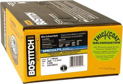 Stanley Bostitch - 13 Gauge 2" Long Siding Nails for Power Nailers - Steel, Galvanized Finish, Smooth Shank, Coil Wire Collation, Round Head, Blunt Diamond Point - Top Tool & Supply