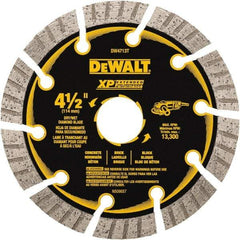 DeWALT - 4-1/2" Diam, 5/8" Arbor Hole Diam, 10 Tooth Wet & Dry Cut Saw Blade - Diamond Matrix, Fast Cutting Action, Standard Round Arbor - Top Tool & Supply