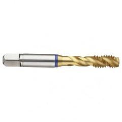 1/2-13 2B 3-Flute PM Cobalt Blue Ring Semi-Bottoming 40 degree Spiral Flute Tap-TiN - Top Tool & Supply