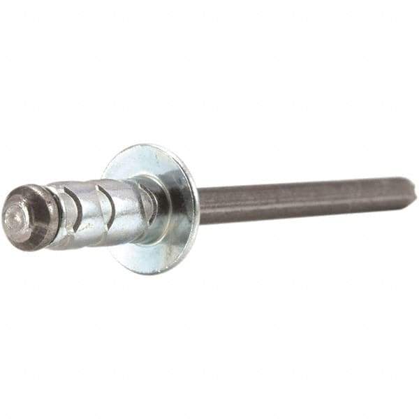 STANLEY Engineered Fastening - Size 6 Dome Head Aluminum Multi Grip Blind Rivet - Aluminum Mandrel, 0.063" to 1/4" Grip, 3/16" Head Diam, 0.192" to 0.205" Hole Diam, 0.116" Body Diam - Top Tool & Supply