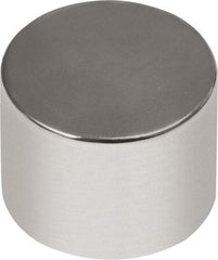 Mag-Mate - 3/8" Diam x 3/8" High Neodymium Rare Earth Magnet - 7.96 Lb Max Capacity, 180°F Max, Nickel Plated - Top Tool & Supply