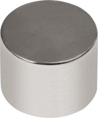 Mag-Mate - 1/4" Diam x 1/4" High Neodymium Rare Earth Magnet - 3.35 Lb Max Capacity, 180°F Max, Nickel Plated - Top Tool & Supply