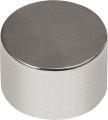 Mag-Mate - 1/4" Diam x 13/64" High Neodymium Rare Earth Magnet - 3.07 Lb Max Capacity, 180°F Max, Nickel Plated - Top Tool & Supply