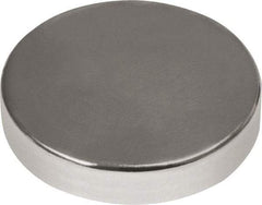 Mag-Mate - 3/4" Diam x 1/8" High Neodymium Rare Earth Magnet - 18 Lb Max Capacity, 180°F Max, Nickel Plated - Top Tool & Supply