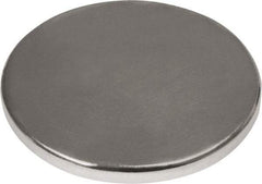 Mag-Mate - 3/4" Diam x 1/16" High Neodymium Rare Earth Magnet - 15.3 Lb Max Capacity, 180°F Max, Nickel Plated - Top Tool & Supply