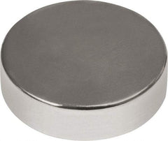 Mag-Mate - 1/2" Diam x 3/16" High Neodymium Rare Earth Magnet - 11.5 Lb Max Capacity, 180°F Max, Nickel Plated - Top Tool & Supply