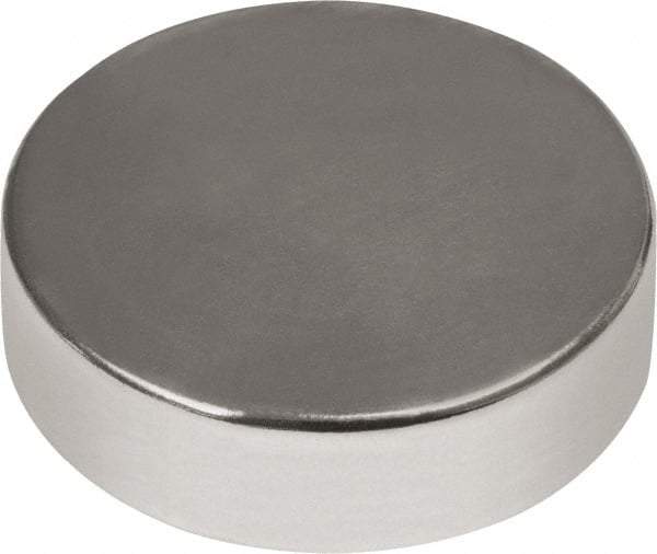 Mag-Mate - 1/2" Diam x 3/16" High Neodymium Rare Earth Magnet - 9.3 Lb Max Capacity, 180°F Max, Nickel Plated - Top Tool & Supply