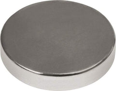 Mag-Mate - 1/2" Diam x 1/8" High Neodymium Rare Earth Magnet - 7.7 Lb Max Capacity, 180°F Max, Nickel Plated - Top Tool & Supply