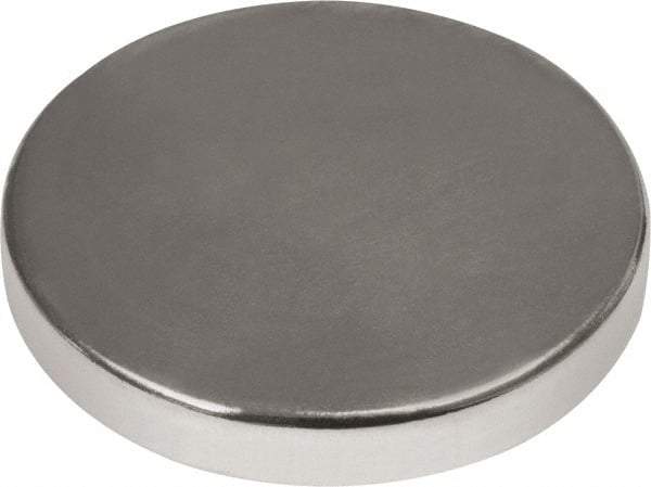 Mag-Mate - 1" Diam x 3/16" High Neodymium Rare Earth Magnet - 38.4 Lb Max Capacity, 180°F Max, Nickel Plated - Top Tool & Supply